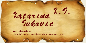 Katarina Ivković vizit kartica
